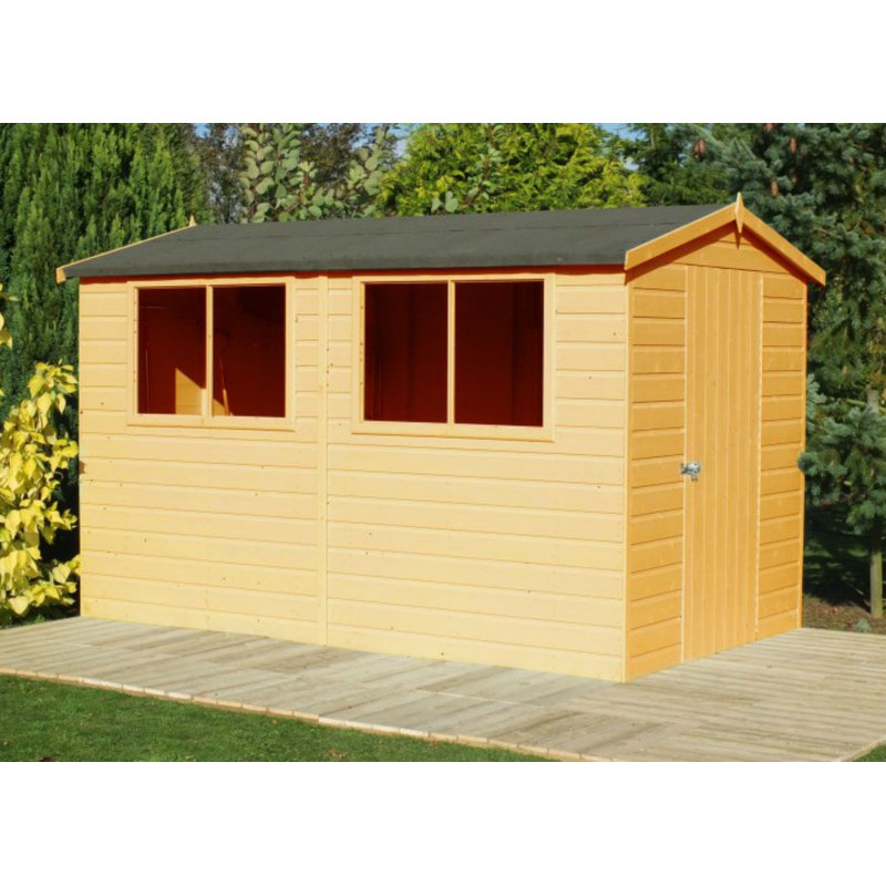 Lewis 6 Ft. W x 10 Ft. D Shiplap Apex Wooden Shed, No