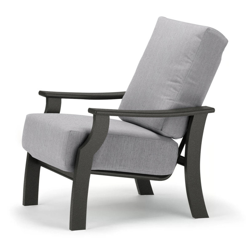 St. Catherine Outdoor Lounge Chair, Textured Graphite, Canvas Granite Sunbrella® Canvas