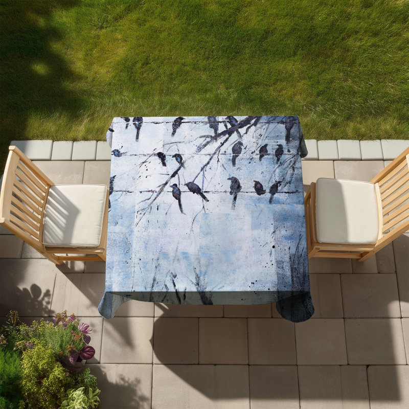 Abstract Birds on Electric Wire Tablecloth | Animal Decor