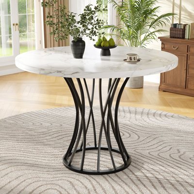 Round Metal Base Dining Table