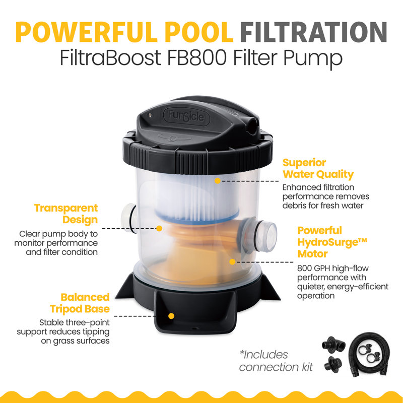 Piscine hors-sol gonflable à anneau annelé 15 pi x 36 po Funsicle avec pompe, 15ft x 36in., FiltraBoost Pump