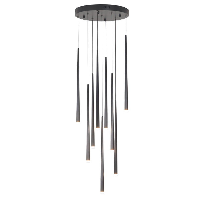 9 - Light Matte Black LED Pendant