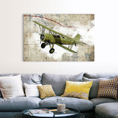 Biplane, impression d’art graphique sur toile