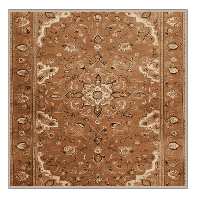 Machine Washable Persian Brown Area Rug