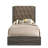 Fabric & Rustic Gray Oak Finish Bed