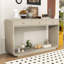 Console élégante en bois moderne avec pieds et tiroirs courbés-1282828457