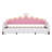 Twin Extending Modern Upholstered Princess Daybed With Crown Headboard And LED Lights-96171105