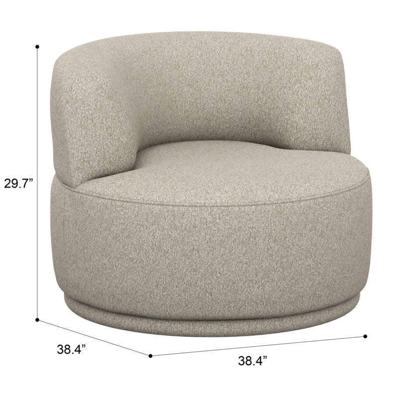 taupe swivel chair, Cream