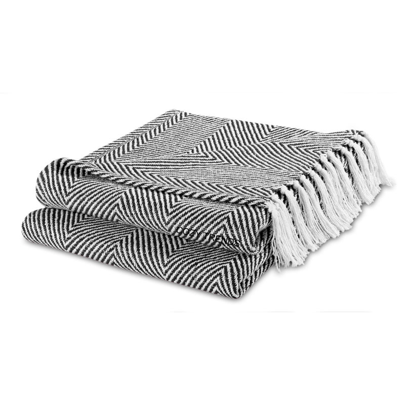 Hand Woven Throw Blanket, Black