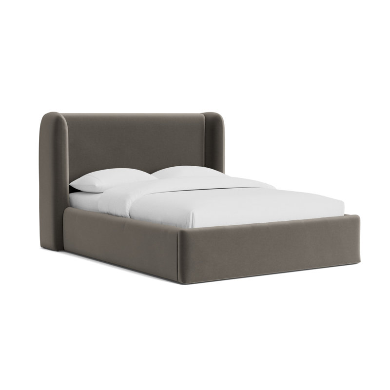 Niles 48 Floating Rail Bed, King, Performance Velvet - Graphite