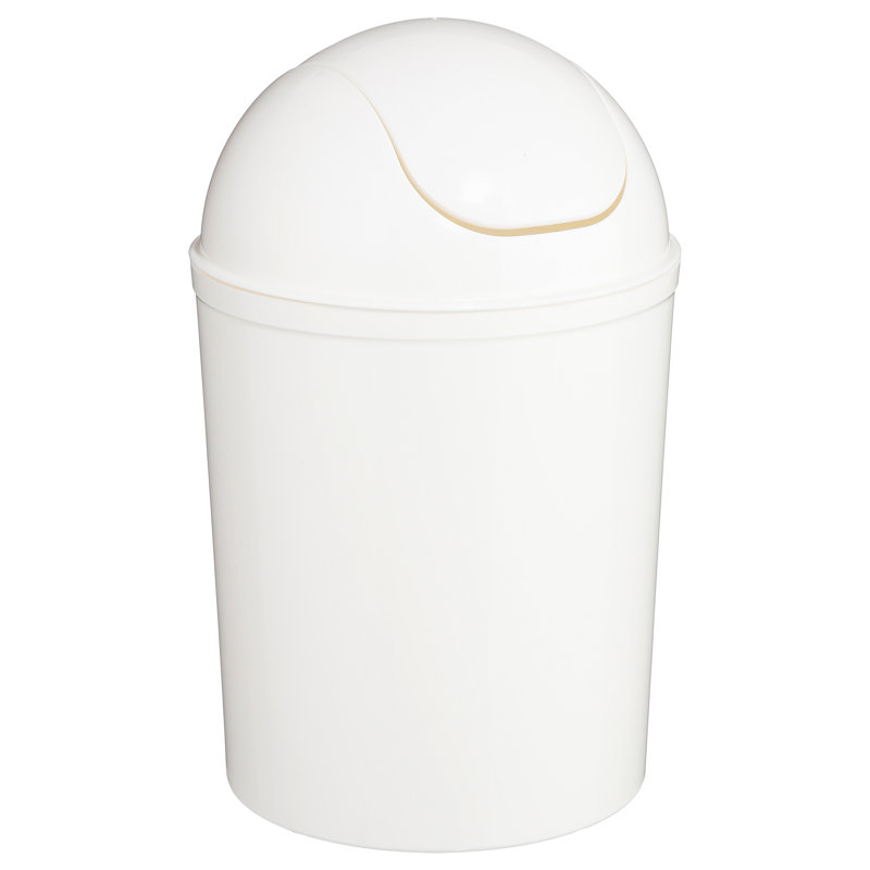 Plastic Swing Top Kitchen Trash Can - 7L, White