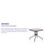 Table carrée en métal trempé 28 po avec bordure en rotin-24678158