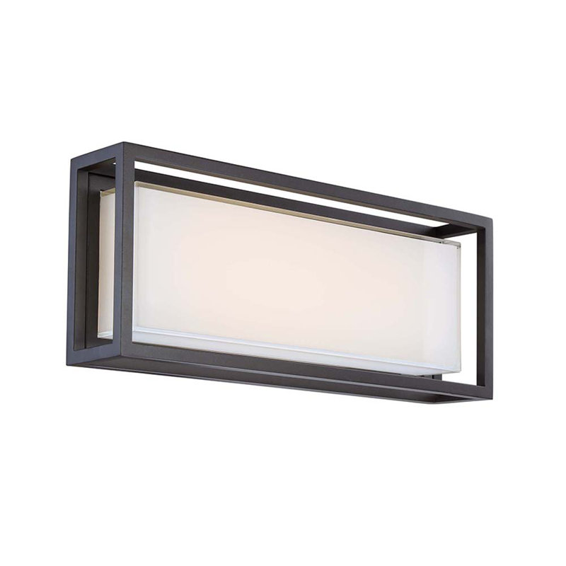 Framed Outdoor Flush Mount, Bronze, 8" H x 20" W x 4" D