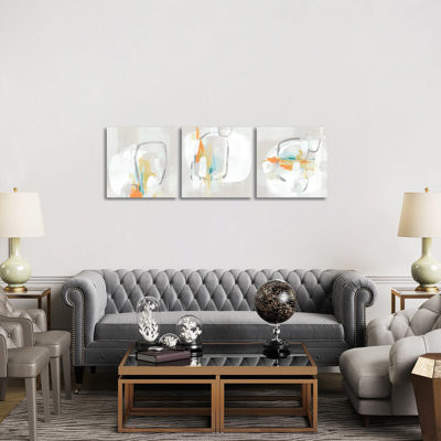 Stéréo fade triptyque - ensemble d'art mural sur toile - toile tendue (ensemble de 3)