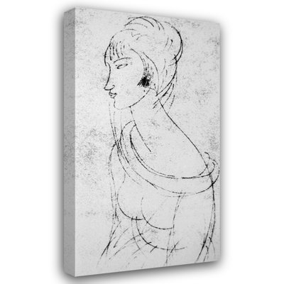 ArtDirect Modigliani, Amedeo Gallery Wrapped Canvas Art Titled: Sketch of Jeanne