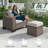 Ensemble de conversation modulaire en rotin 5 pièces avec coussins 5 pièces