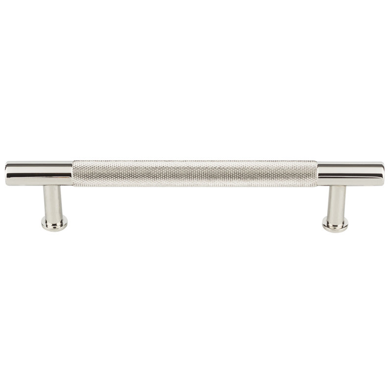 Beliza Knurled Bar Pull, Polished Nickel, 6 5/16"