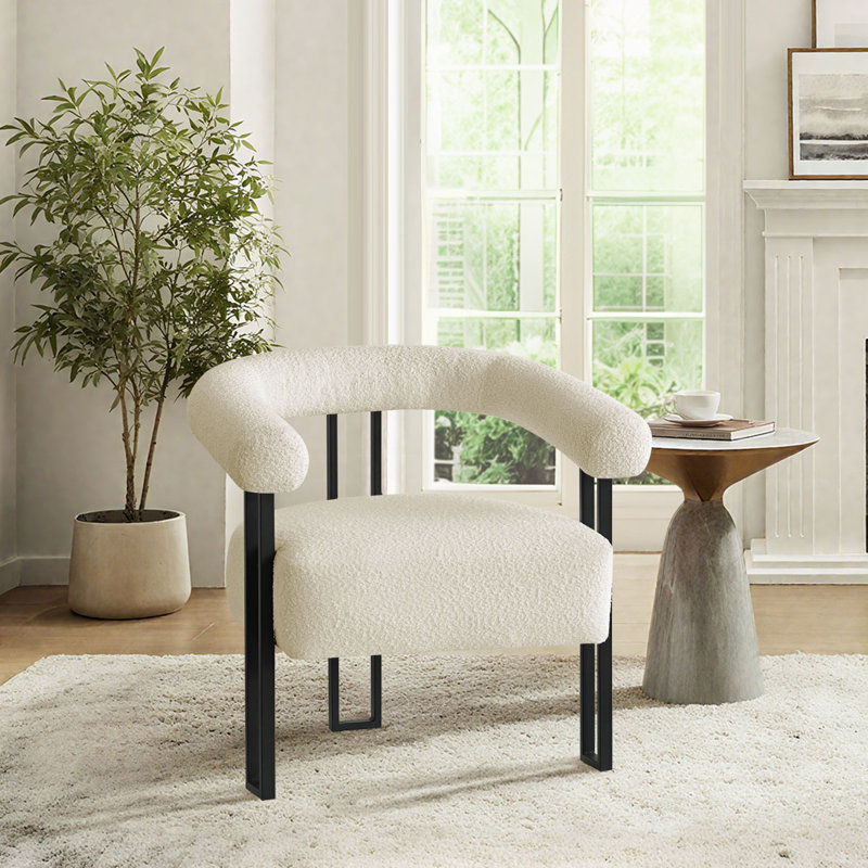 Fauteuil d'appoint rembourré moderne à 3 pieds Kristinn