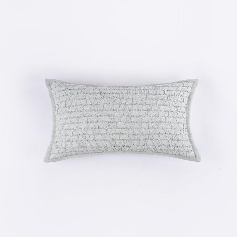 Couette King à motif de verre de mer froncé, King Quilt, Green