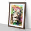 Blue Eyed Lion in Abstract - Picture Frame Painting Print-55687076-55687077