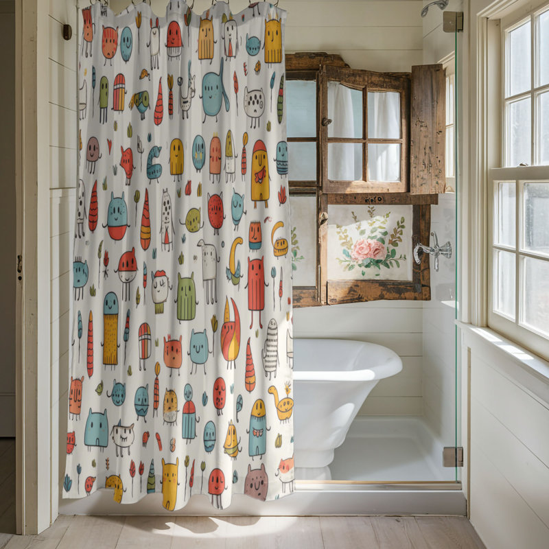 Cartoon Magic - Premium Shower Curtain, 74"H x 71"W