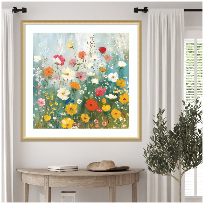 «Boho WIldflower Garden» par The Creative Bunch Studio, reproduction d'art encadrée, H 34 po x l 34 po