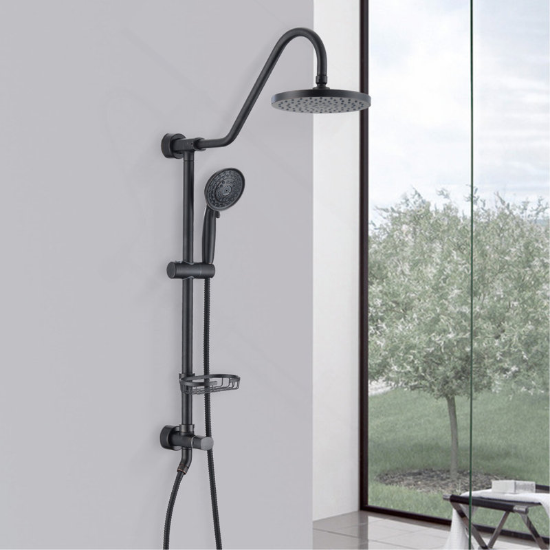 Pomme de douche à main avec système de douche à main avec pomme de douche à pluie 8 po
