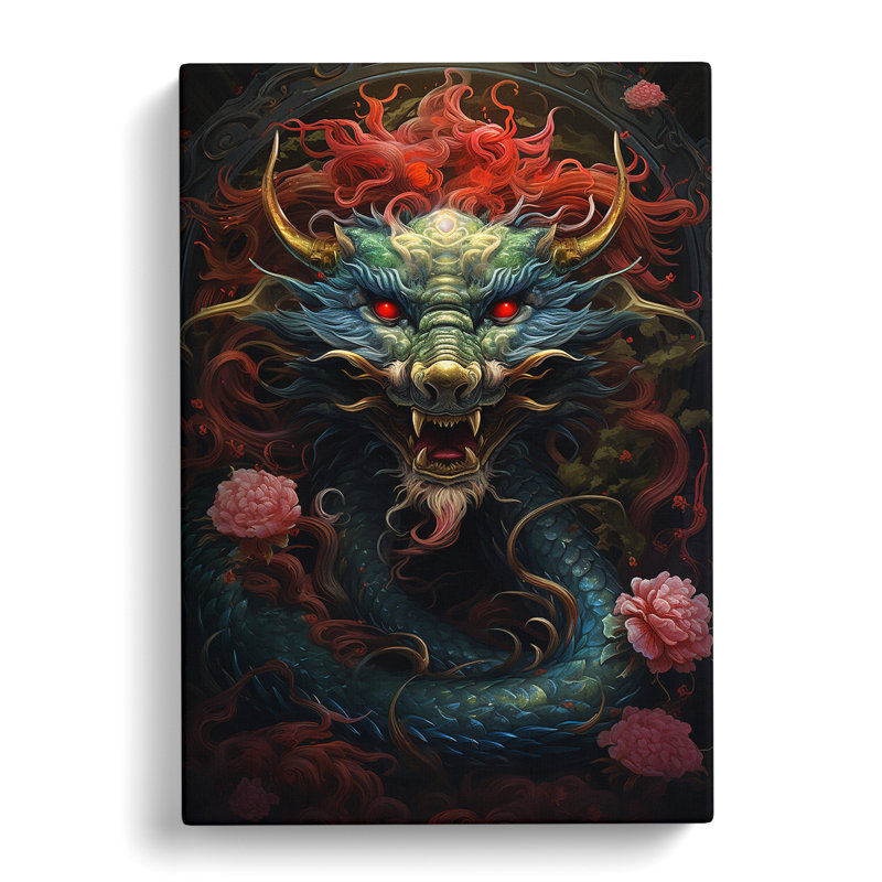 Chinese Dragon Baroque - Print, 76cm H x 50cm W x 3cm D