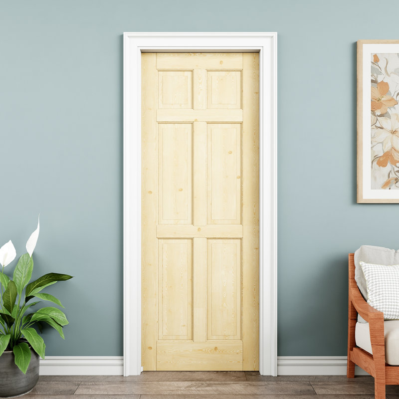 Porte intérieure 6 portes en bois de pin 30 po x 80 po, bois de pin naturel, peint et imperméable, comme portes de buanderie, portes de placard, portes de pièce
