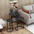 Modern Black Nesting Table Set (3 Pieces), 19.7 x 22.8 x 19.7 in, 15.7 x 20.5 x 15.7 in, 11.8 x 18.9 x 11.8 in | 100% Melamine Coated Particle Board, Metal Frame | Stylish Industrial Design for Living Room, Office & Home Decor