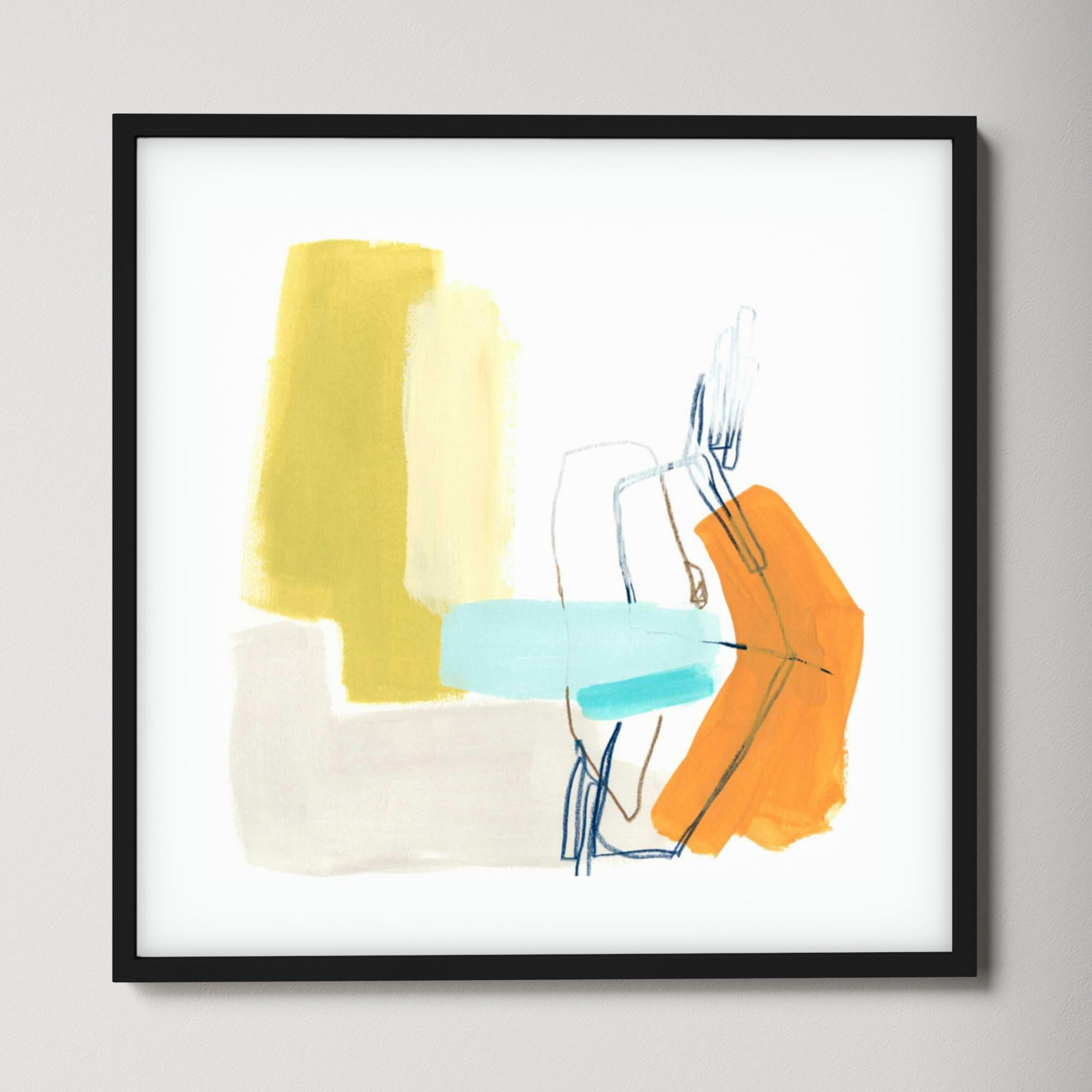 Adagio IV by June Erica Vess, Noir Black Framed Paper, 33.38" H x 33.38" W x 0.88" D