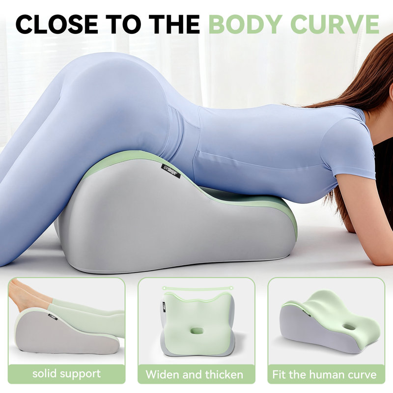 Oreiller ergonomique face vers le bas avec berceau respirant, Vert