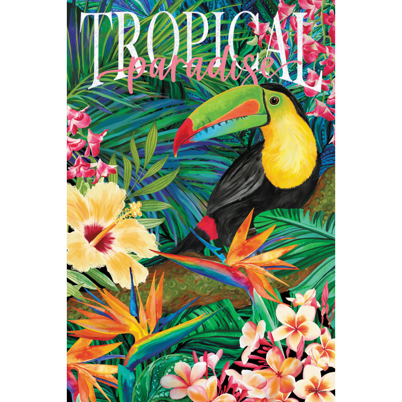 Toucan paradis tropical, H 12 po x l 8 po x P 1,25 po