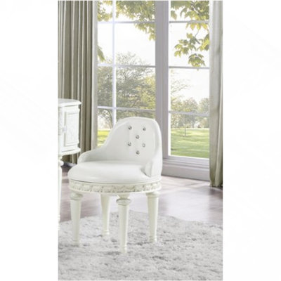 Chaise de coiffeuse à finition ivoire avec pivot (chaise seulement)