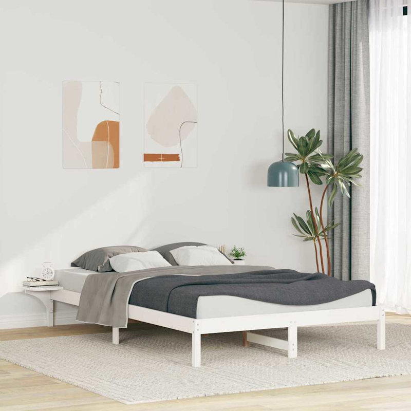 Solid Wood Bed, White, Super King (6')