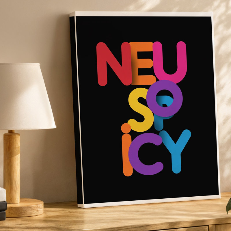 Toile, "Design a Vibrant", impression sur toile mettant en vedette le mot NEUROSPICY, H 12 po x l 9 po