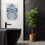 «Blue Floral Harmony», art mural contemporain abstrait-1934057418-1934057420