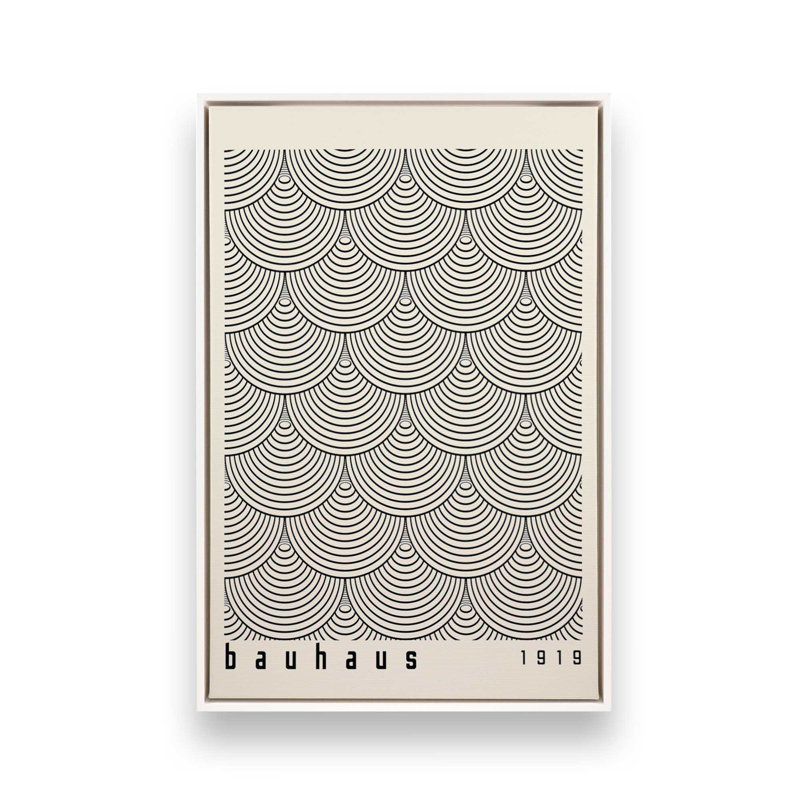 Echoing Bauhaus Arches Canvas Print, 18.75" H x 12.75" W x 1.75" D, Opaque White Floater Framed