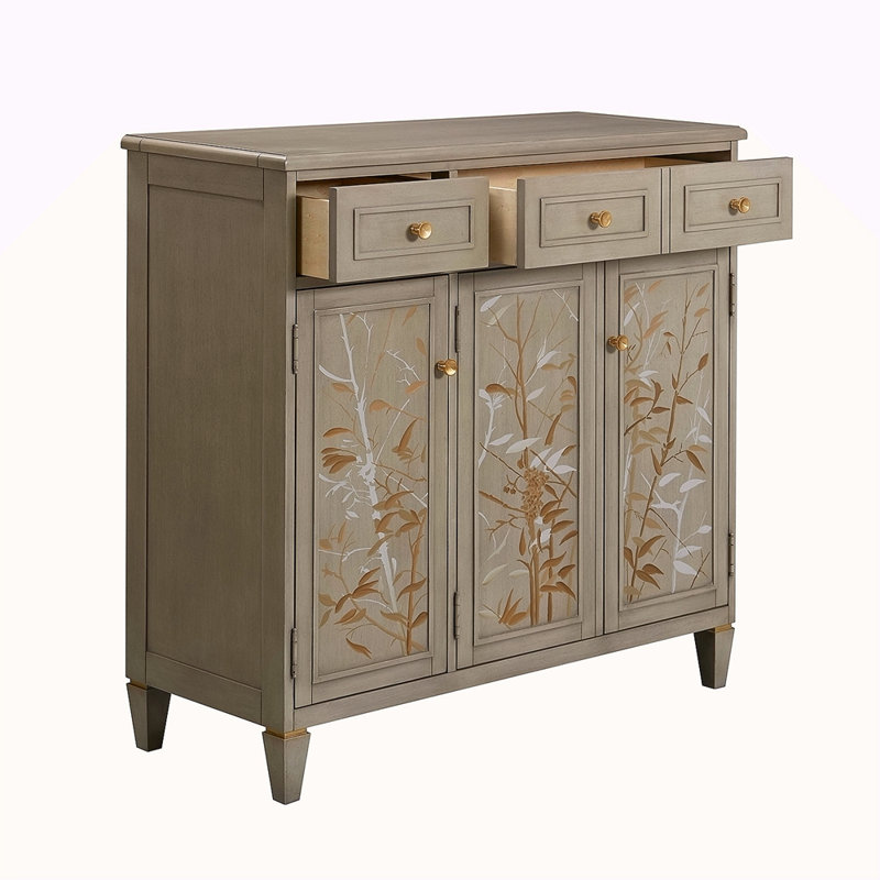 Armoire de rangement peinte à la main Dauphin, bois de cachemire gris