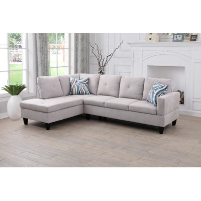 Upholstered L-Shaped Sectional Left Hand Facing