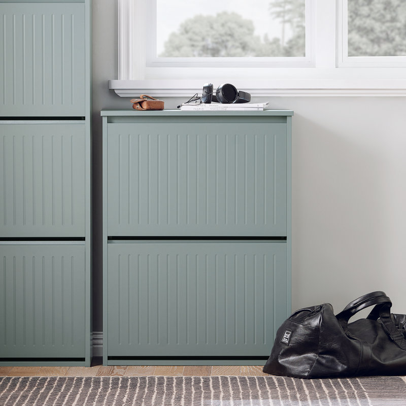 8 Pair Shoe Storage Cabinet, Gray