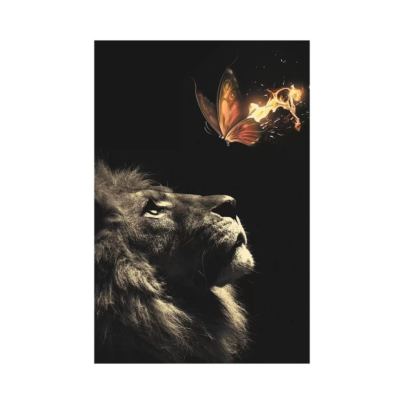 Lion Butterfly by Zenja Gammer - Wrapped Canvas Print, 66.04 cm H x 45.72 cm W x 1.91 cm D