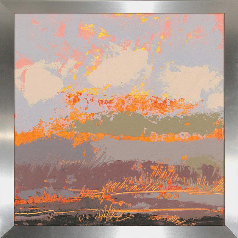 Soft Day III - reproduction sur toile, H 21,5 po x l 21,5 po x P 0,75 po, Encadrement argenté