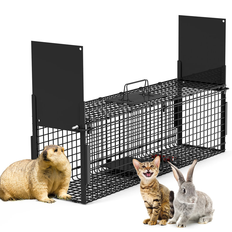 Cage à animaux 2 portes 38,4 x 11,8 x 15,7 po, Noir, H 13 po x l 32 po x P 12 po
