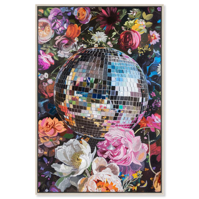Floral Disco Canvas Pink Pop Wall Art by Art Remedy
