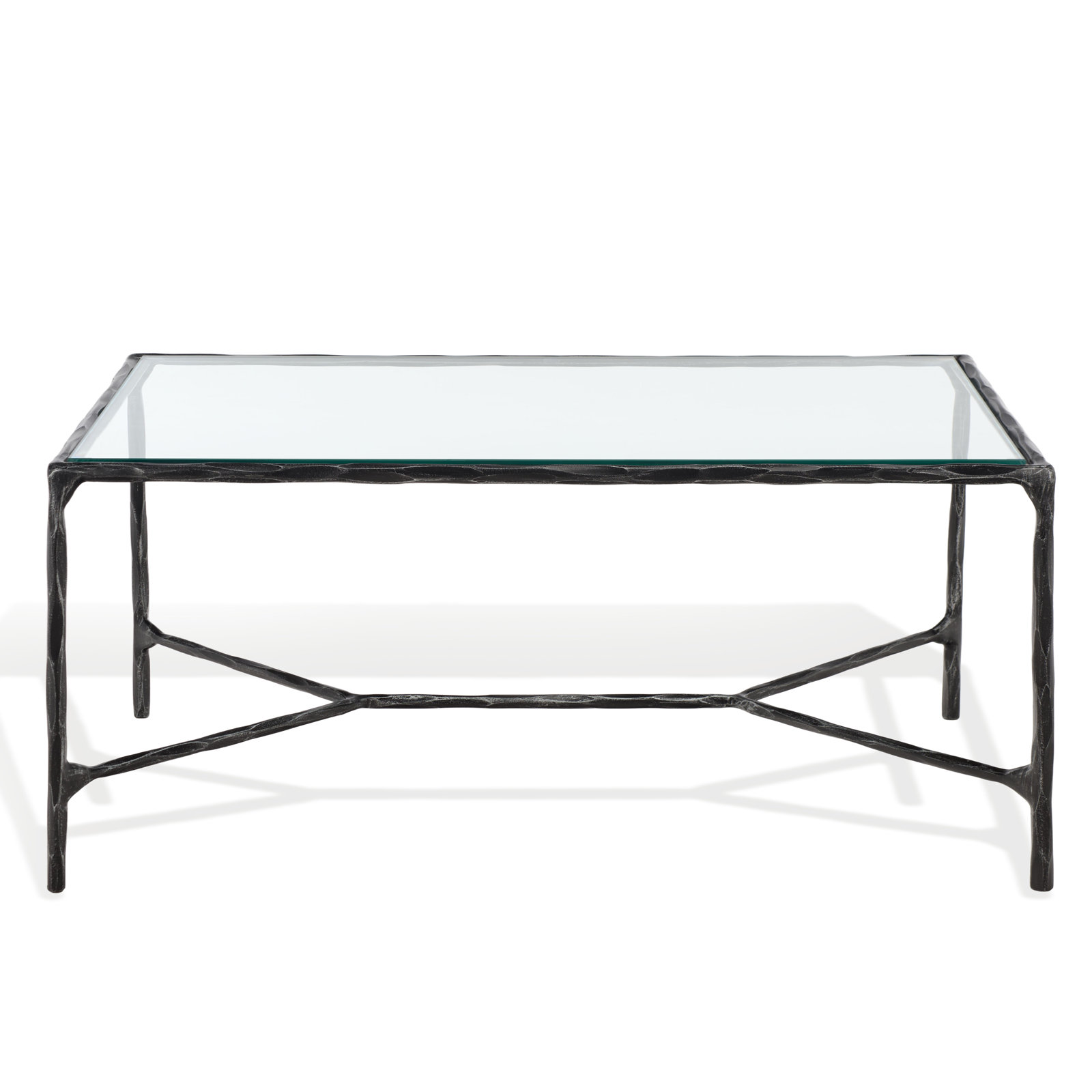 Evelynn 4 Legs Coffee Table, Clear, Black