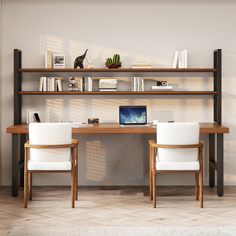 Walnut Rectangular Solid Wood Executive desk, 74.8"H*86.61"W*23.62"D