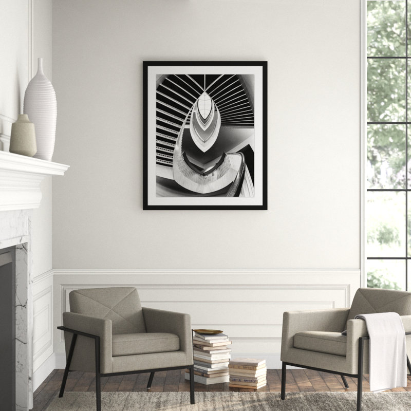 Stairwell' Framed Graphic Art Print on Glass