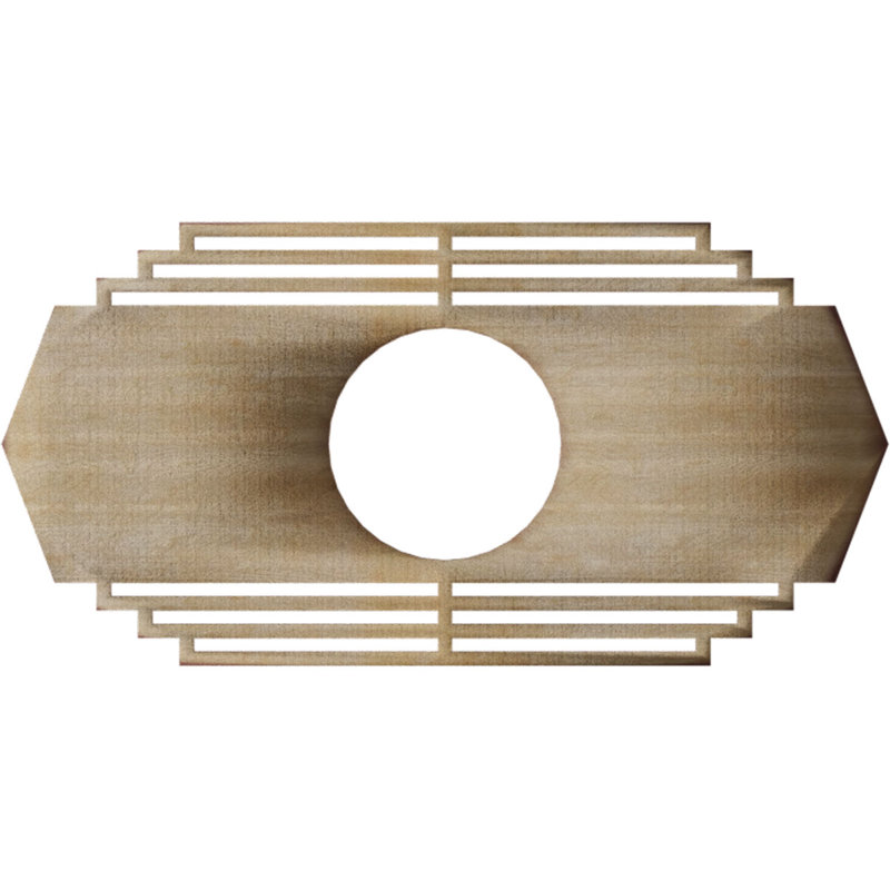 Médaillon de plafond en bois Chrysler, Bouleau, H 15 po x l 30 po x P 0,38 po