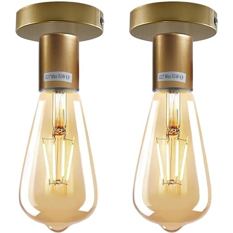 Flush Mount Light Semi Flush Mount, Glittering Gold